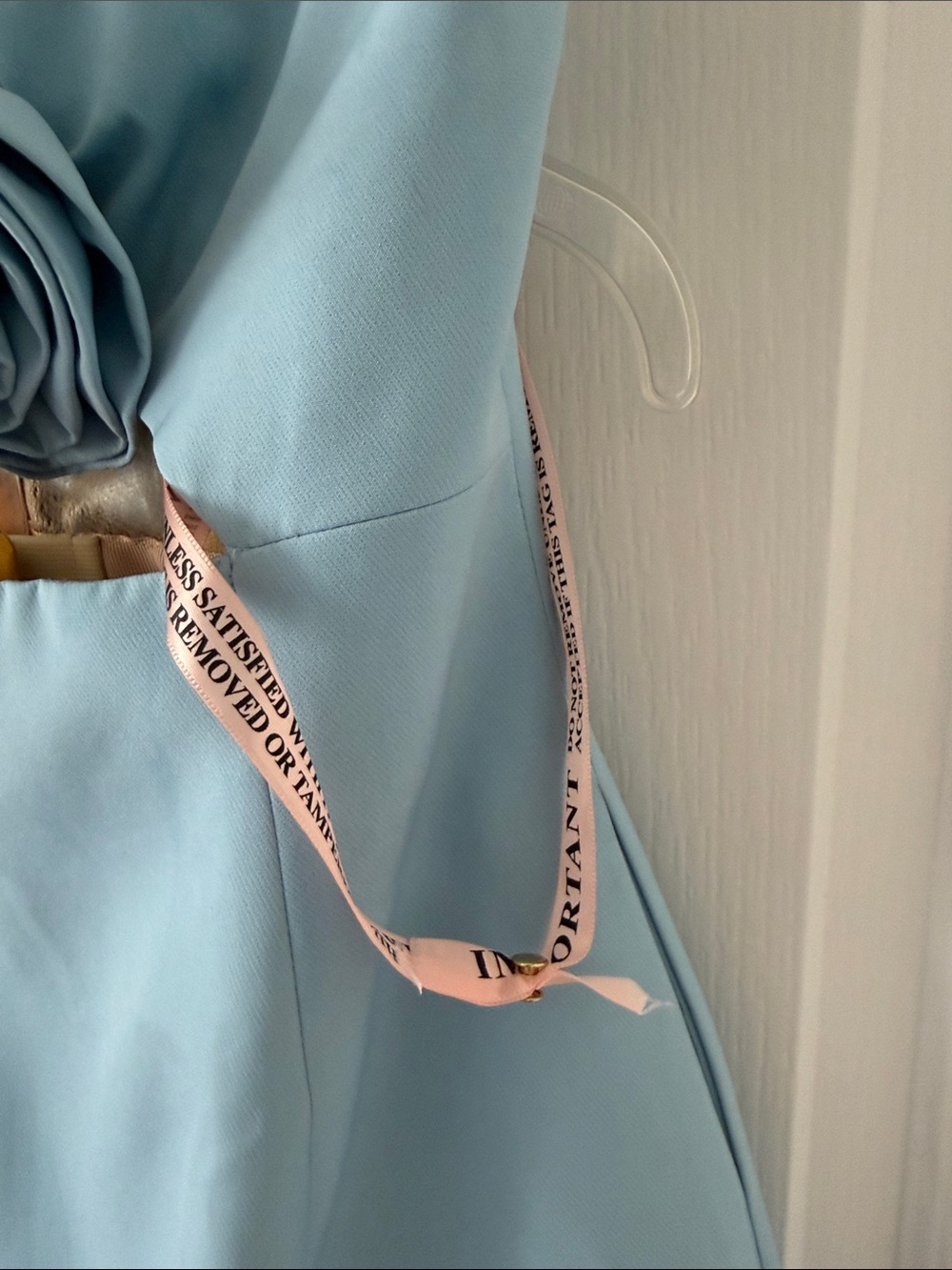 Style Of CB Light Blue Strapless Mini Dress with Rosette Detail - Picture 4 of 9